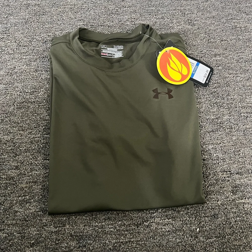 NWT Under Armour Green Tactical HeatGear® Compression Short Sleeve T-Shirt XL